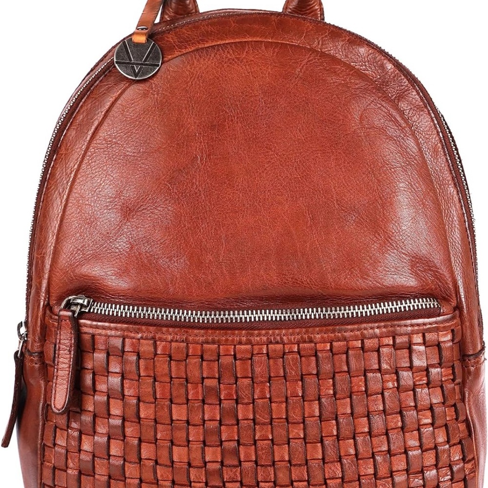Genuine Leather Backpack with Adjustable Shoulder Strap (VL-054-COGNAC)